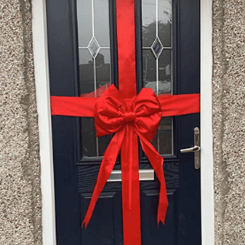 Red Christmas Door Bow