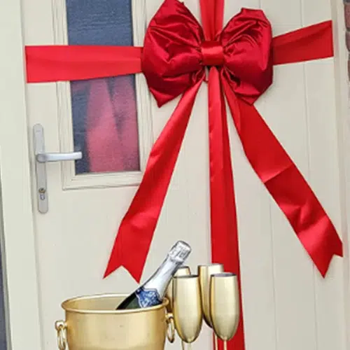 Red Christmas Door Bow