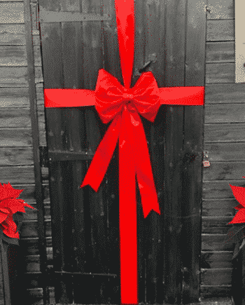 Red Padded Door Bow For Christmas Cars Gifts Presents