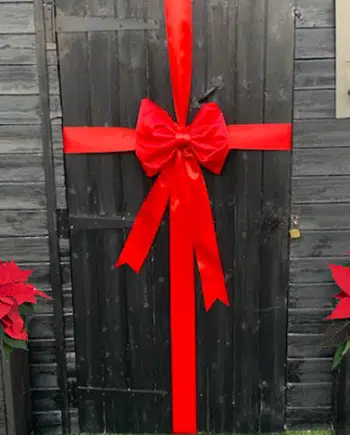 Red Padded Door Bow For Christmas Cars Gifts Presents