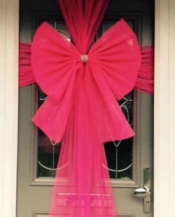 Bright Pink Deluxe Door Bow Decoration Kit