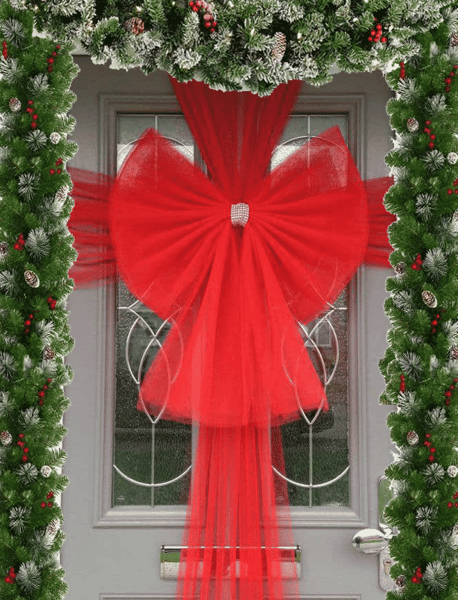 Red Door Bow Decoration Kit  Christmas Door Bows