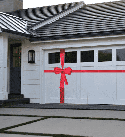 Red Garage Bow Decoration Kit - Christmas Door Bows