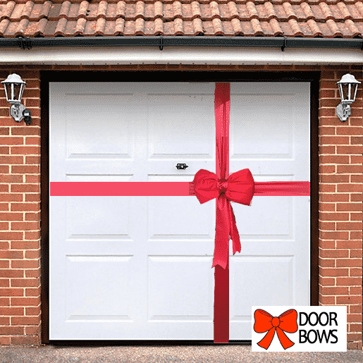 Red Garage Bow Decoration For Christmas - Christmas Door Bows