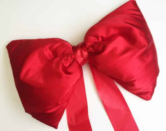 Large Red Christmas Tree Satin Deluxe Bow - 50cm - Image 4