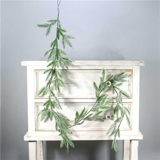 Light Green Snowy Pine Garland