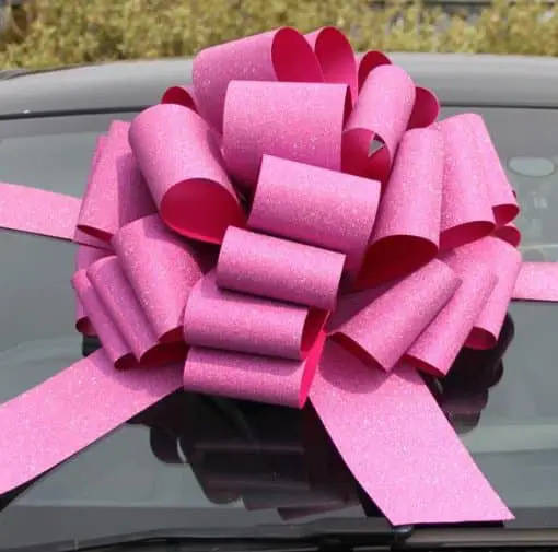 MEGA Glitter Pink Giant Car Bow