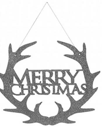 Silver Merry Christmas Hanging Sign