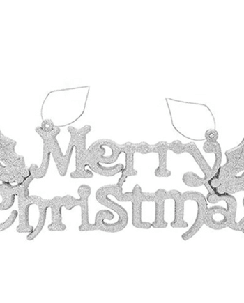 Silver Glitter Merry Christmas Sign