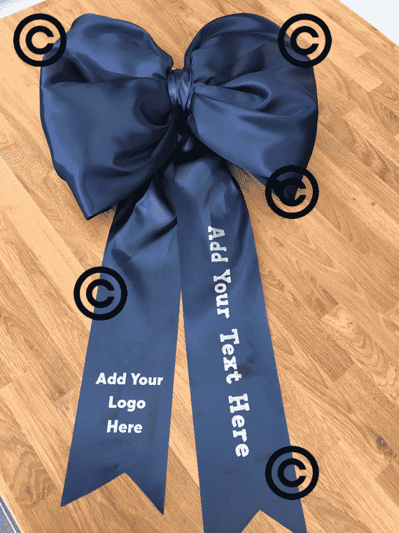 New Build Padded Door Bow with Custom Printed & Logo Tails - Image 5