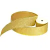 Gold Glitter Wired Edge Ribbon