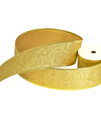 Gold Glitter Wired Edge Ribbon