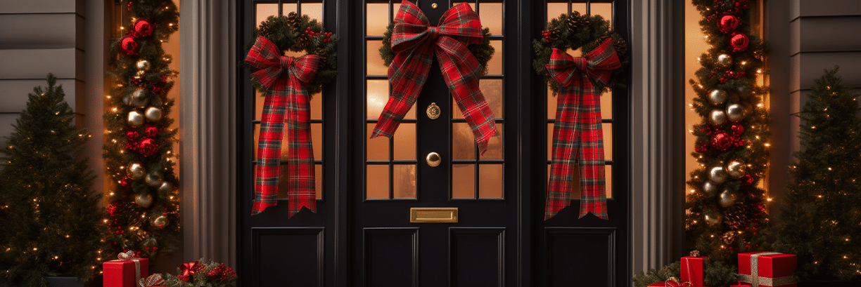Big Tartan Bows, Giant Tartan Bows For Doors