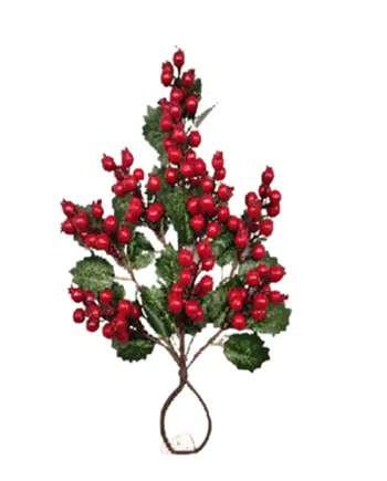 Christmas Artificial Red Berry & Holly Drop