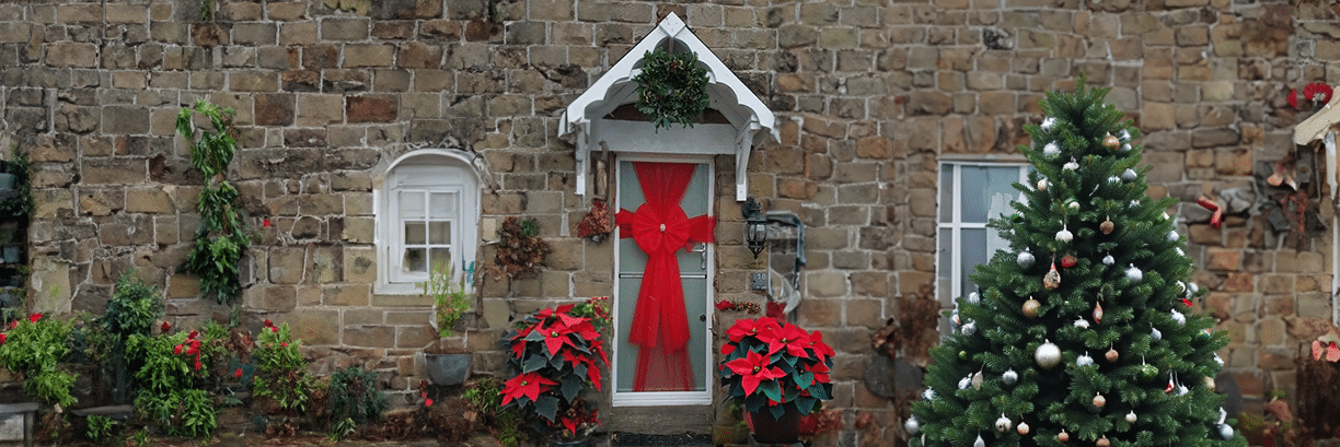 Net Bows For Doors At Christmas