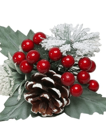 Red Snowy Berry, Spruce & Cone Pick