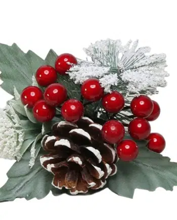 Red Snowy Berry, Spruce & Cone Pick