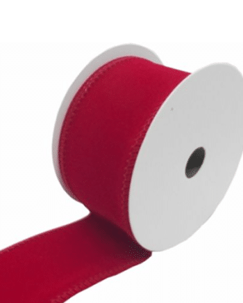 Christmas Red Velvet Effect Ribbon