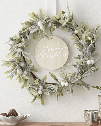 Mistletoe And Merry Christmas Door Wreath