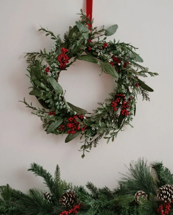 Foliage and Berries Christmas Door Wreath