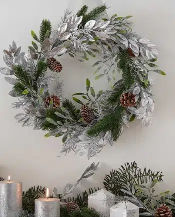 Silver Foliage Christmas Wreath
