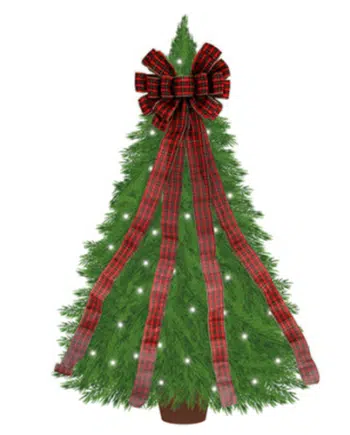 Tartan Christmas Bow Tree Topper Decoration