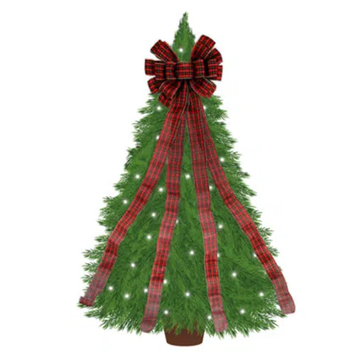 Tartan Christmas Bow Tree Topper Decoration