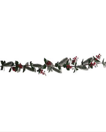 Christmas Artificial Red Berry, Pine & Holly Garland