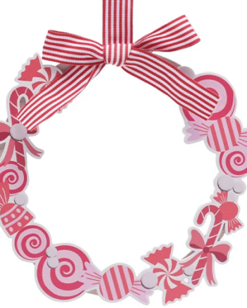 Wooden Christmas Candy Hanging Wreath