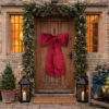 Dark Red Burgundy Velvet 80cm Bow