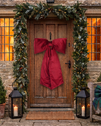 Dark Red Burgundy Velvet 80cm Bow
