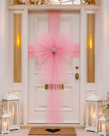 BABY PINK DRESS NET BOW