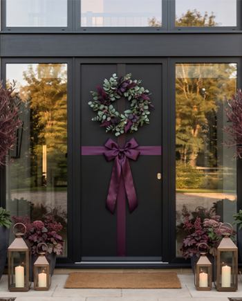Luxury Burgundy Door Bows for Elegant Front Door Styling