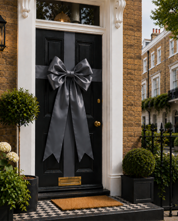 DARK GREY CLASSIC RIBBON BOW 40