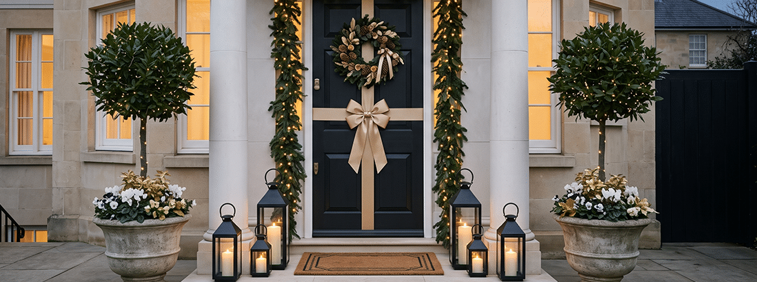 Gold Door Bows For Christmas