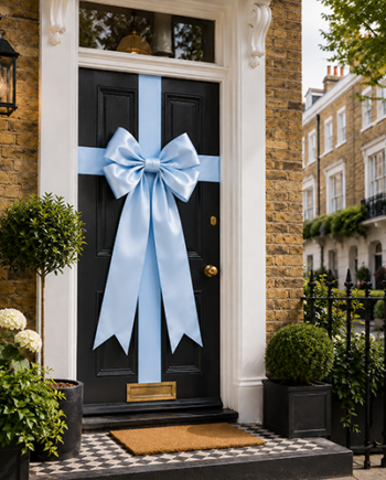 Pastel Blue Classic 40 Door Bow
