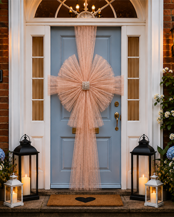 ROSE GOLD Door Bow Dress Net ORGANZA Tulle