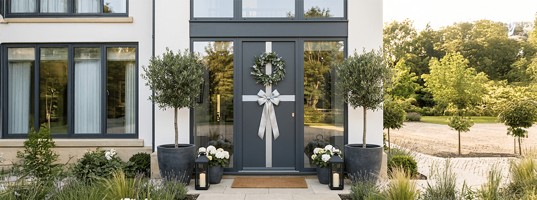 Silver Door Bows