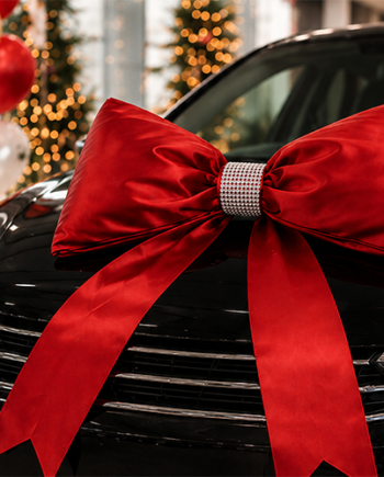 1m Car Padded Bow With Sparkle Diamante Centre